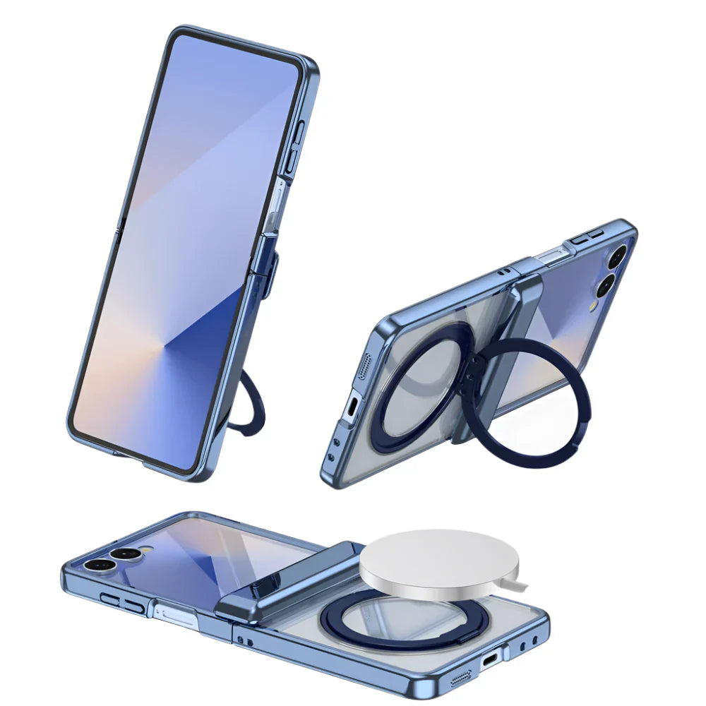 Clear Magnetic Ring Kickstand Cover